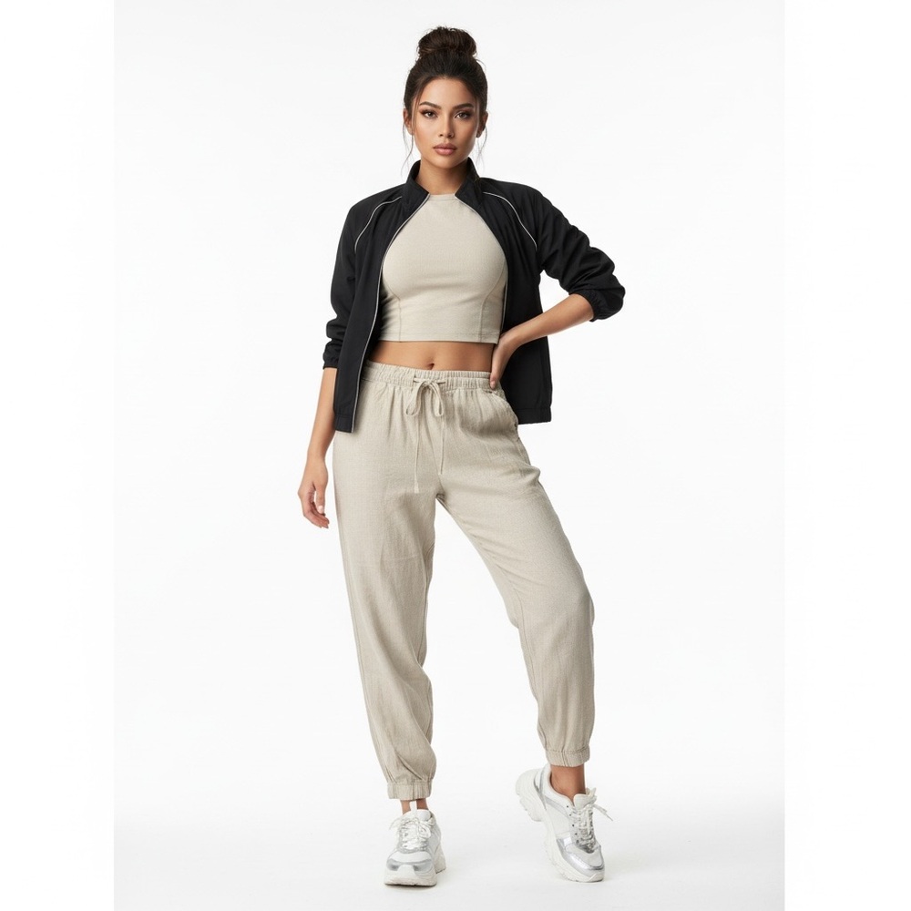 Sanctuary Beige Cropped Jogger Pants